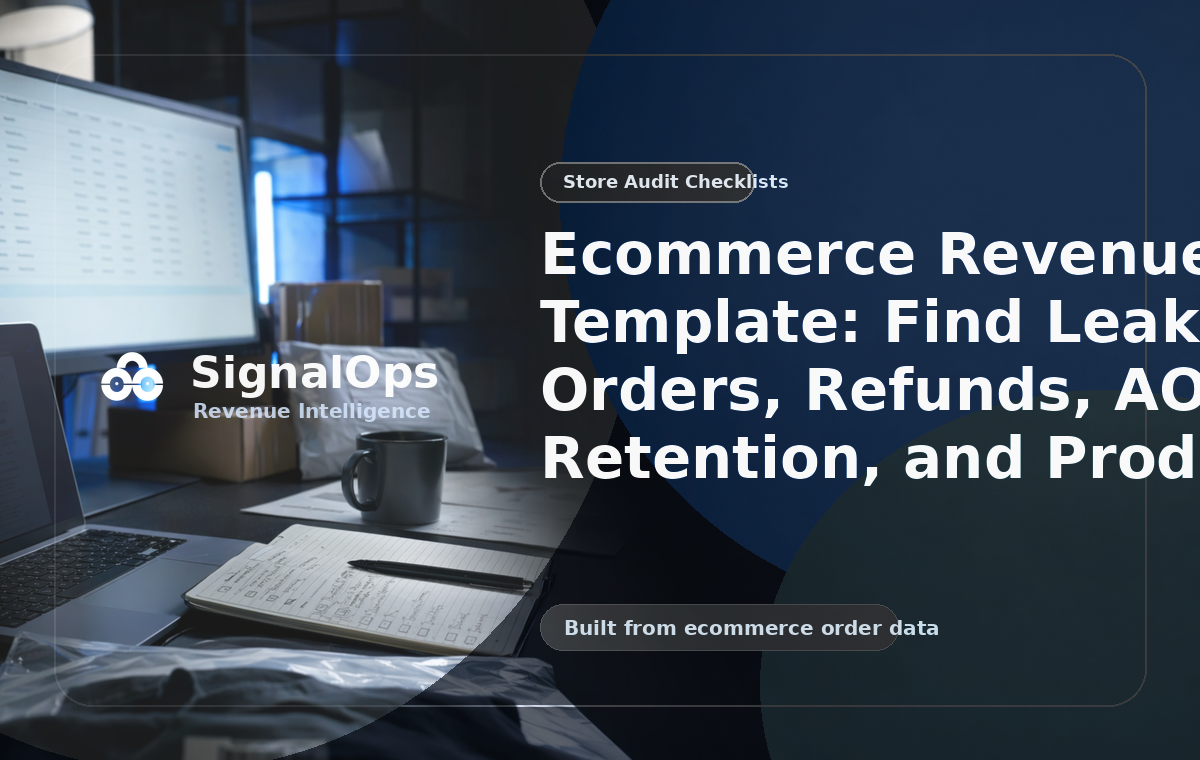 Ecommerce Revenue Audit Template: Find Leaks in Orders, Refunds, AOV, Retention, and Product Mix visual