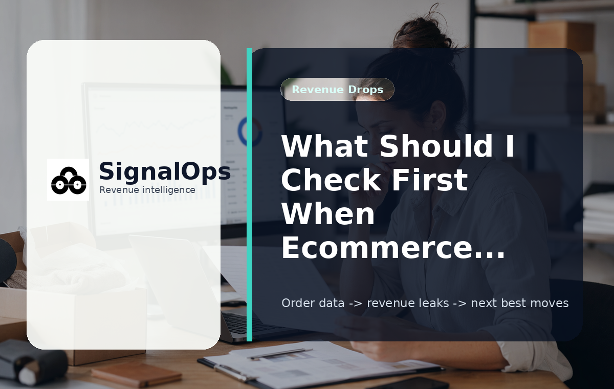 What Should I Check First When Ecommerce Revenue Is Down but Traffic Is Stable? visual